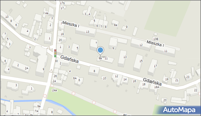 Sławno, Gdańska, 9a, mapa Sławno