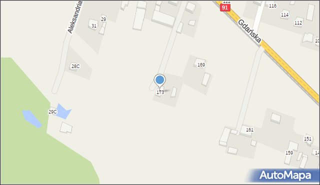 Słowik, Gdańska, 173, mapa Słowik