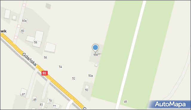 Słowik, Gdańska, 50b, mapa Słowik