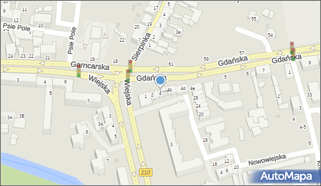 Słupsk, Gdańska, 4, mapa Słupska