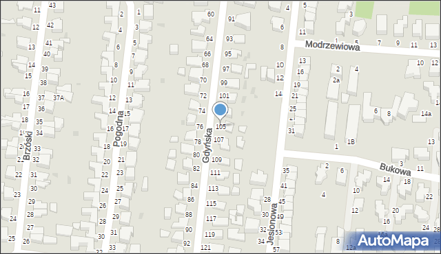 Słupsk, Gdyńska, 105, mapa Słupska