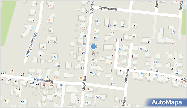 Słupsk, Gdyńska, 59, mapa Słupska