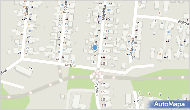Słupsk, Gdyńska, 92, mapa Słupska