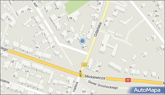 Starogard Gdański, Gdańska, 1A, mapa Starogard Gdański