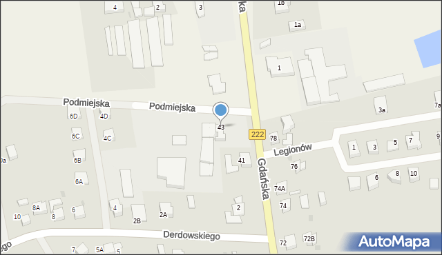 Starogard Gdański, Gdańska, 43, mapa Starogard Gdański