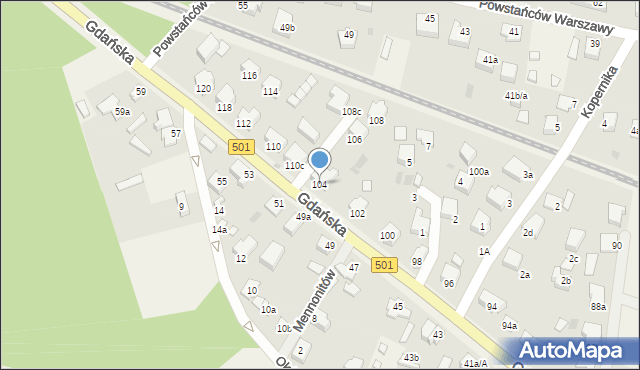 Stegna, Gdańska, 104, mapa Stegna