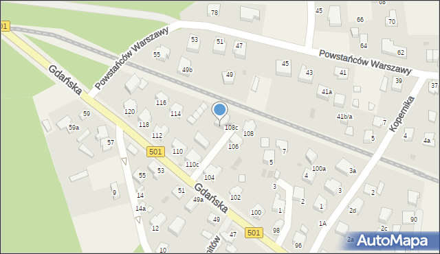 Stegna, Gdańska, 110b, mapa Stegna