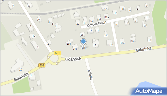 Stegna, Gdańska, 18b, mapa Stegna