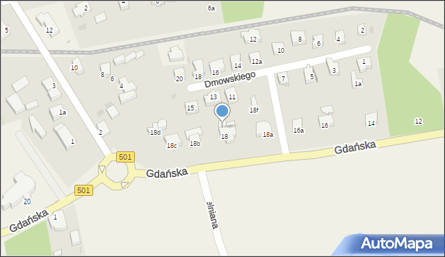 Stegna, Gdańska, 18e, mapa Stegna