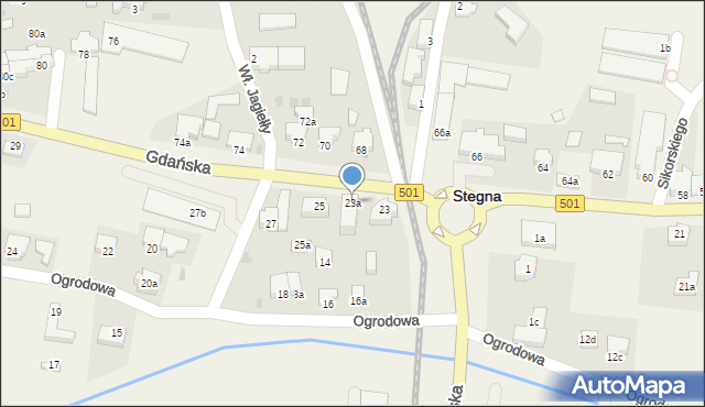 Stegna, Gdańska, 23a, mapa Stegna
