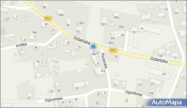 Stegna, Gdańska, 31b, mapa Stegna