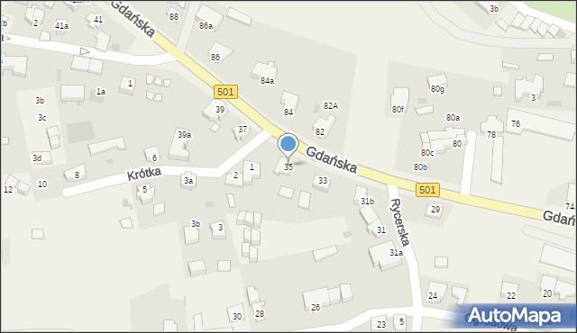 Stegna, Gdańska, 35, mapa Stegna