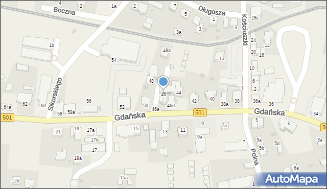 Stegna, Gdańska, 46, mapa Stegna