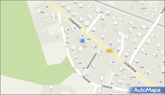 Stegna, Gdańska, 49b, mapa Stegna