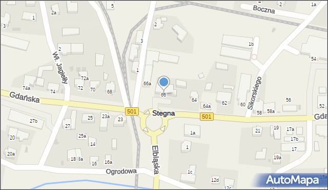 Stegna, Gdańska, 66, mapa Stegna