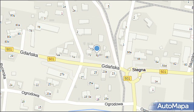 Stegna, Gdańska, 70, mapa Stegna
