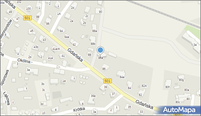 Stegna, Gdańska, 86a, mapa Stegna