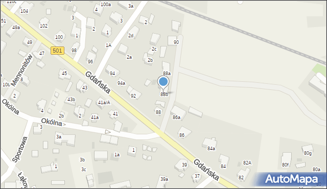 Stegna, Gdańska, 88b, mapa Stegna