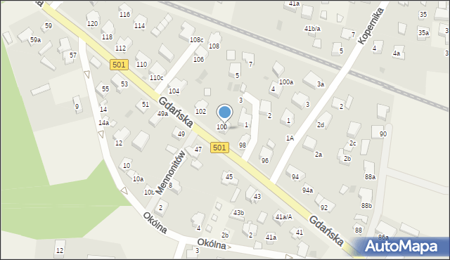 Stegna, Gdańska, 98a, mapa Stegna