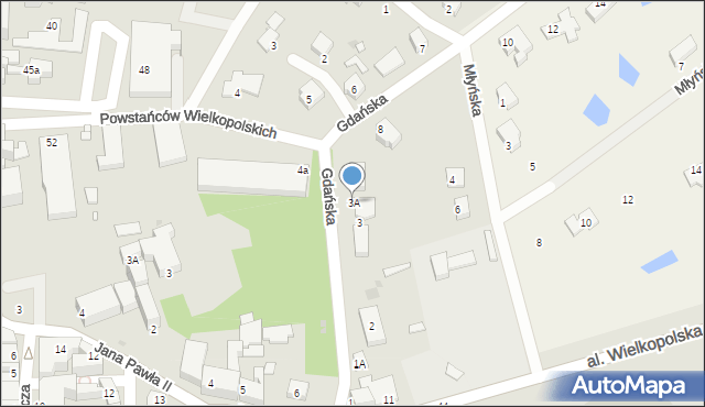 Sulechów, Gdańska, 3A, mapa Sulechów