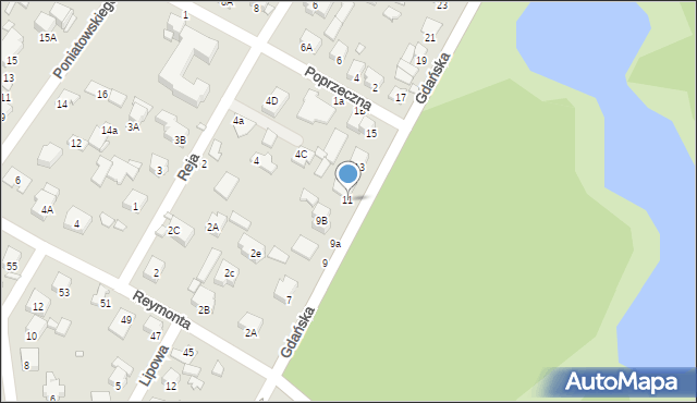 Sulejówek, Gdańska, 11, mapa Sulejówek