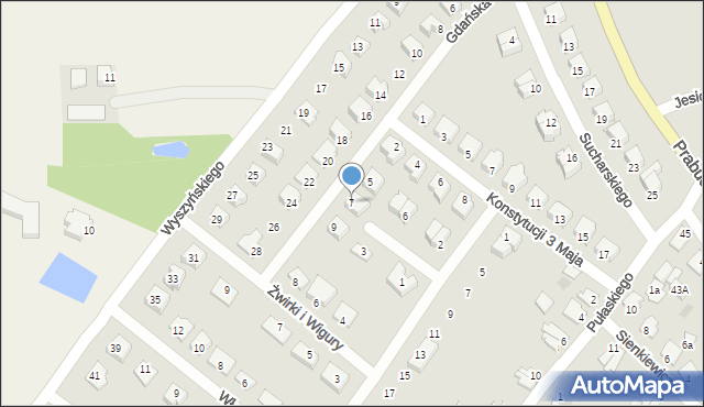 Susz, Gdańska, 7, mapa Susz