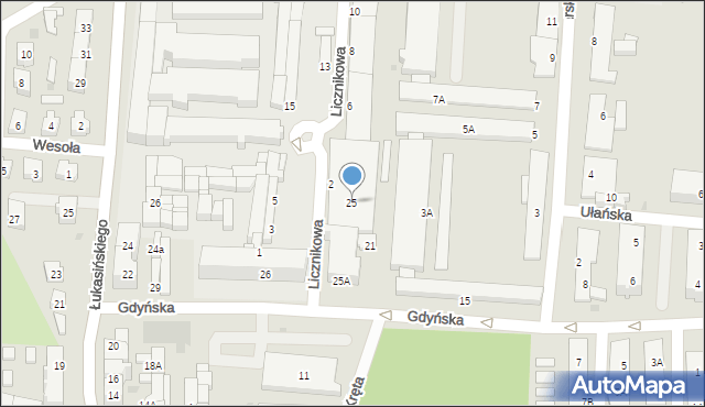 Świdnica, Gdyńska, 25, mapa Świdnicy
