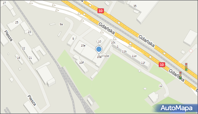 Szczecin, Gdańska, 10a, mapa Szczecina