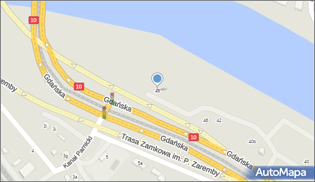 Szczecin, Gdańska, 48, mapa Szczecina