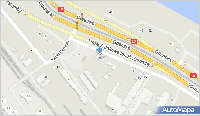 Szczecin, Gdańska, 5a, mapa Szczecina