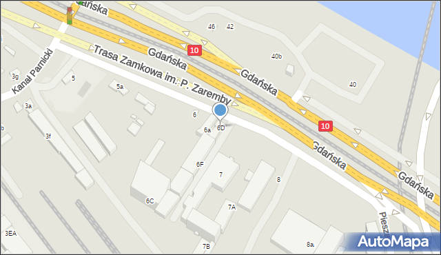 Szczecin, Gdańska, 6D, mapa Szczecina