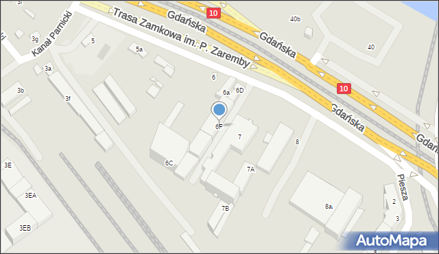 Szczecin, Gdańska, 6F, mapa Szczecina