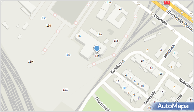 Szczecin, Gdańska, 13f, mapa Szczecina