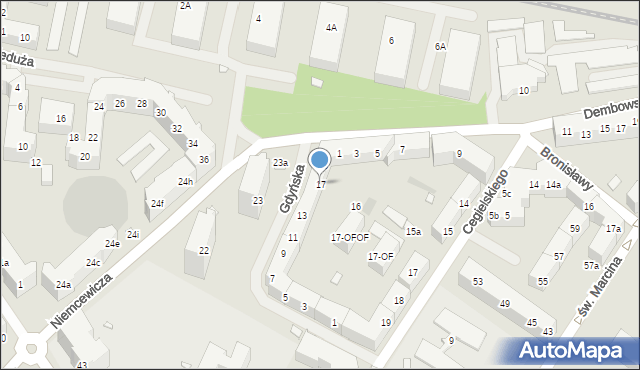 Szczecin, Gdyńska, 17, mapa Szczecina