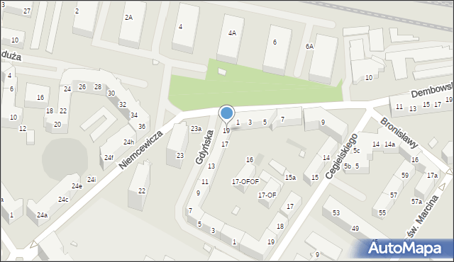 Szczecin, Gdyńska, 19, mapa Szczecina