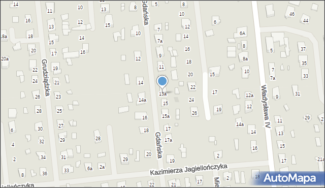 Szczytno, Gdańska, 13a, mapa Szczytno