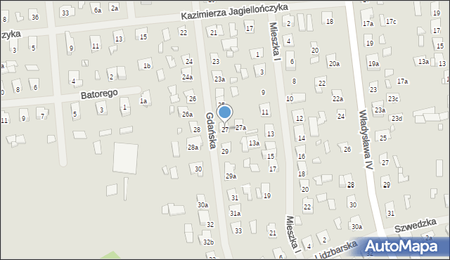 Szczytno, Gdańska, 27, mapa Szczytno