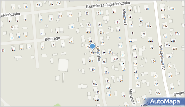 Szczytno, Gdańska, 28, mapa Szczytno