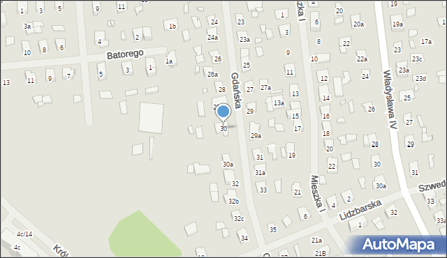 Szczytno, Gdańska, 30, mapa Szczytno