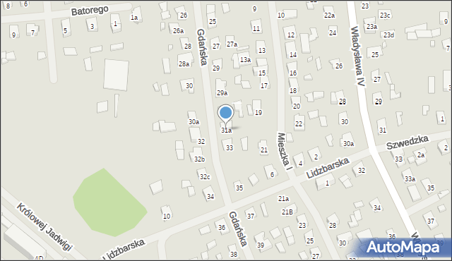 Szczytno, Gdańska, 31a, mapa Szczytno