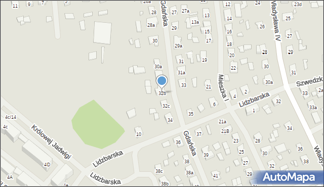 Szczytno, Gdańska, 32b, mapa Szczytno