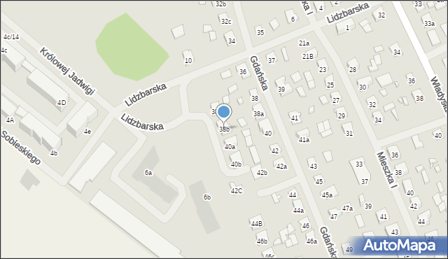Szczytno, Gdańska, 38b, mapa Szczytno