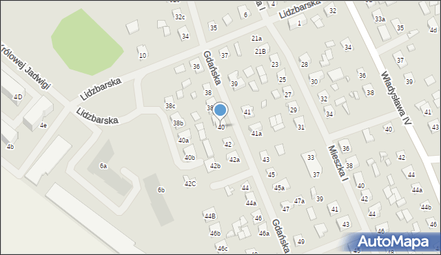 Szczytno, Gdańska, 40, mapa Szczytno