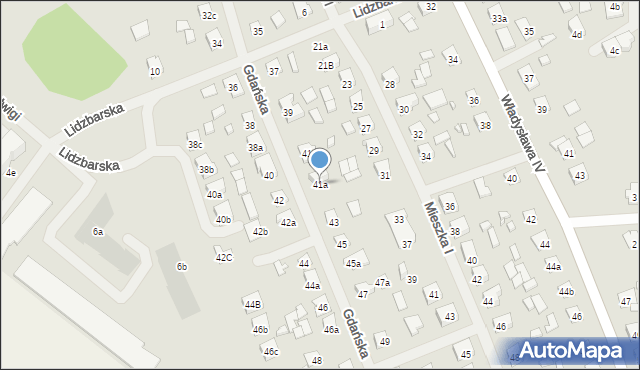 Szczytno, Gdańska, 41a, mapa Szczytno
