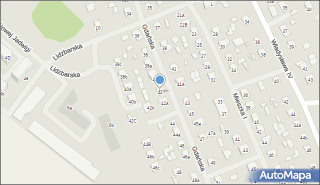 Szczytno, Gdańska, 42, mapa Szczytno