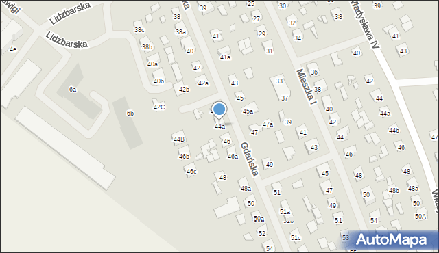 Szczytno, Gdańska, 44a, mapa Szczytno