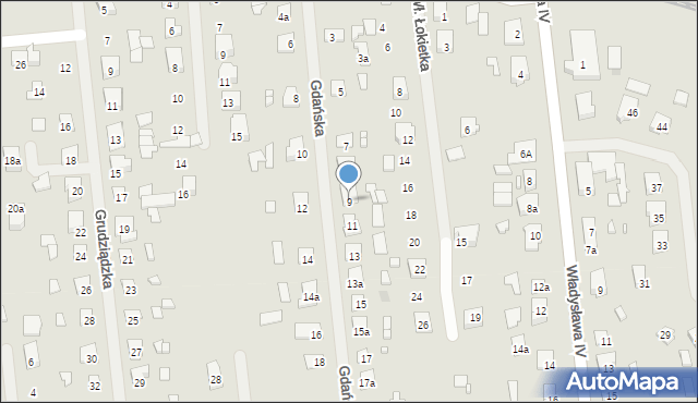 Szczytno, Gdańska, 9, mapa Szczytno