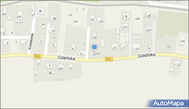 Sztutowo, Gdańska, 13, mapa Sztutowo