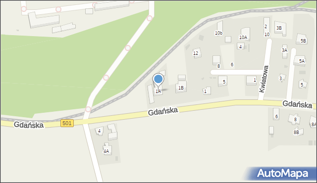 Sztutowo, Gdańska, 1A, mapa Sztutowo