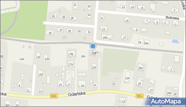 Sztutowo, Gdańska, 21B, mapa Sztutowo